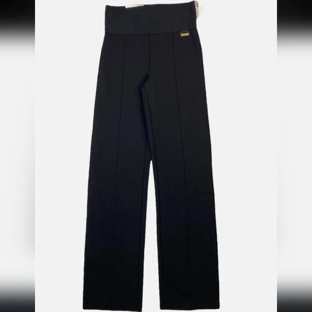 Calvin Klein Black High-Waist Wide-Leg Pants